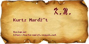 Kurtz Marót névjegykártya
